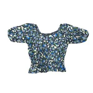 Floral Peasant 100% cotton Top by LOFT size small